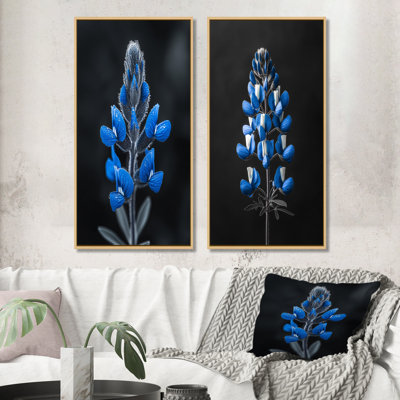 Blue Bonnets Morning Dew I - Blue Bonnets Wall Art 2 Pieces Set