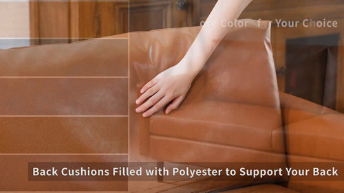 Louvre 81 Faux Leather Flared Arm Removable Cushion Sofa Latitude Run Leather Type: Flagstone Faux Leather