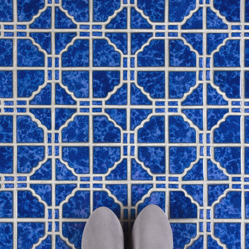 Osaka 6" x 6" Porcelain Mosaic Wall & Floor Tile in Blue