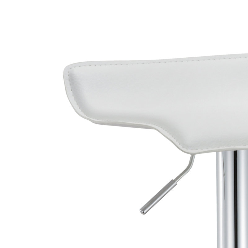 Aryelle Swivel Upholstered Adjustable Height Counter Stool with Metal Frame, White