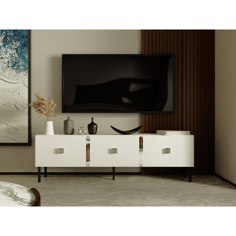 Keikei Unfinished TV Stand, Chrome
