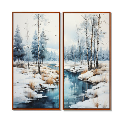 Paysage d'hiver minimaliste - art mural traditionnel