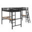 Lit mezzanine simple en métal avec bureau