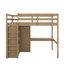 Lit mezzanine double avec bureau, garde-robe, tablettes et tiroirs-2029470356