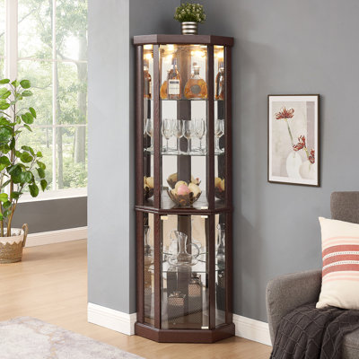 Armoire décorative avec lumière DEL et portes en verre