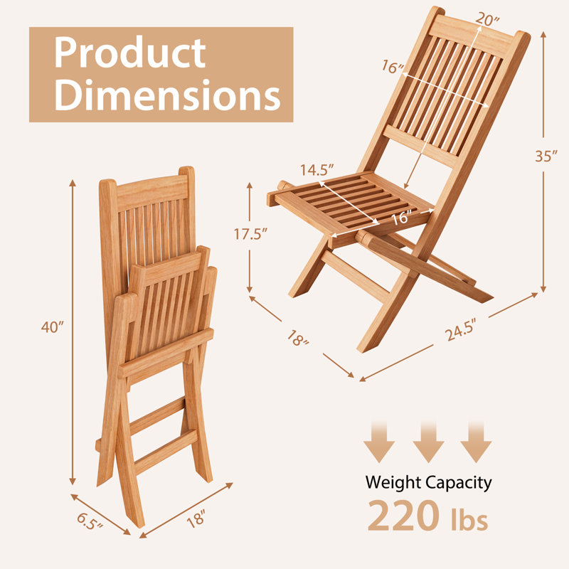 Chaise de terrasse pliante en teck Neimar