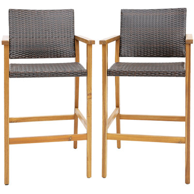 Mahipal 29" Patio Bar Stool by Ebern Designs