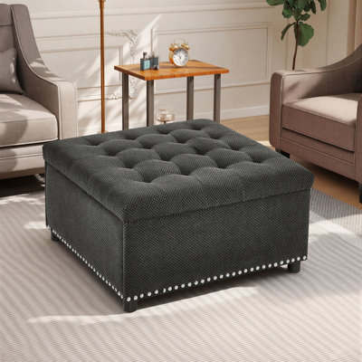 30" W Square Storage Ottoman Coffee Table