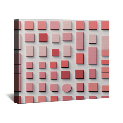 Pink Geometric Shapes Canvas Gallery Wrap in Many Sizes