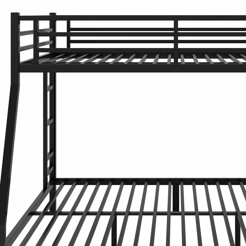 Metal Bunk Bed, Black, Queen over King