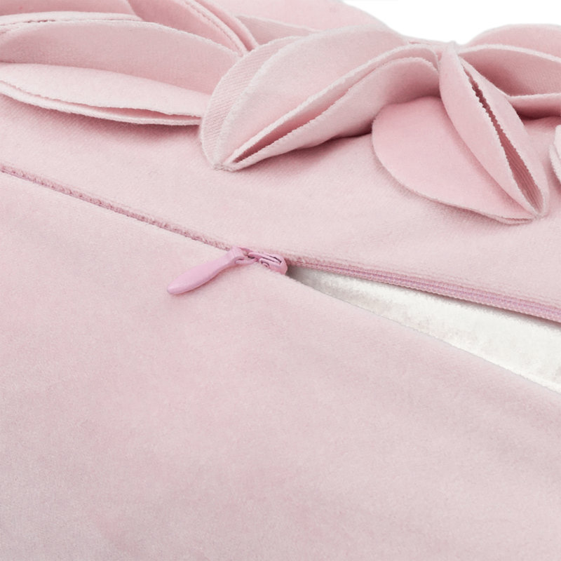 Housse de coussin brodée, Velours rose, Rectangle H 12 po x l 20 po