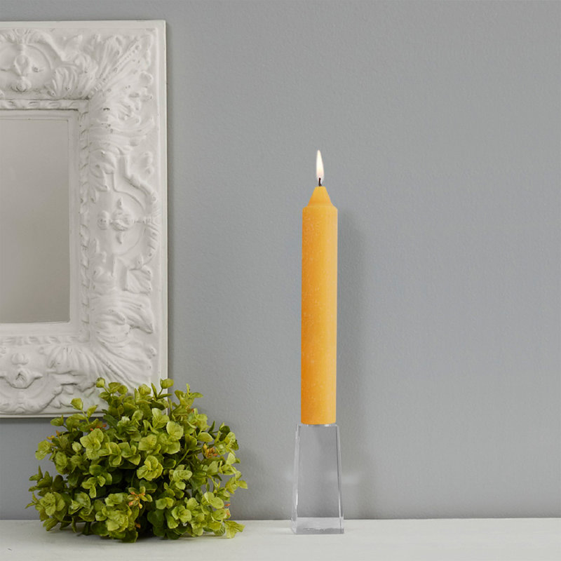 Beeswax Butterscotch Taper Dinner Candles, 9-Inch Set
