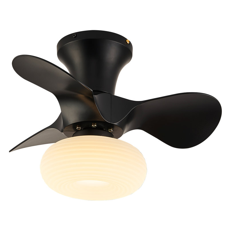 Kosie 21.25'' Ceiling Fan with LED Lights, Satin Black with Black Blades