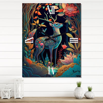 Majestic Buck In The Woods III - Horloges murales paysage animalier