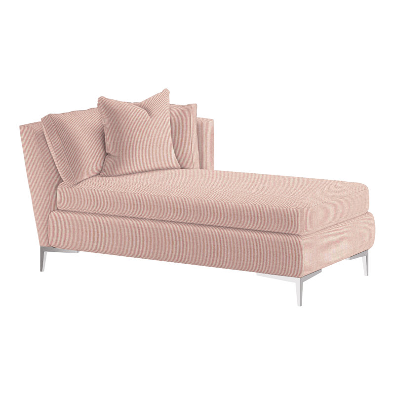 Aiden Chaise Lounge, Right Hand Facing, Polished Stainless, Perigold Ishi Chai