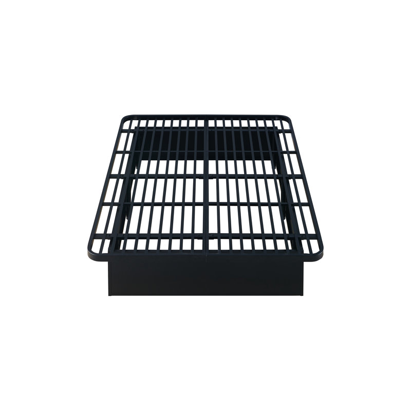 Structure de lit plateforme en métal lourd 16 po de qualité supérieure avec supports en métal pour une durabilité maximale en noir