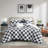 Polyester Printed Comforter Set Checke Red Full/Queen-136113752