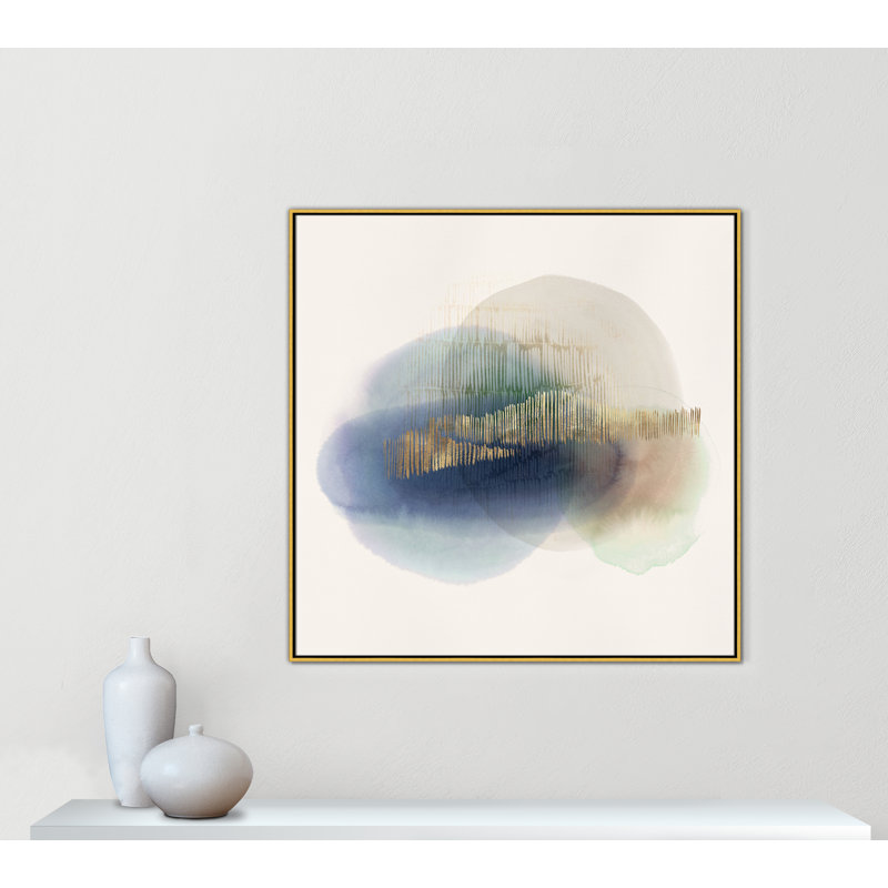 «Translucent Blue I Print» par Casa Fine Arts, Toile avec cadre flottant or, Pas de tapis, H 46,5 po x l 46,5 po x P 2 po