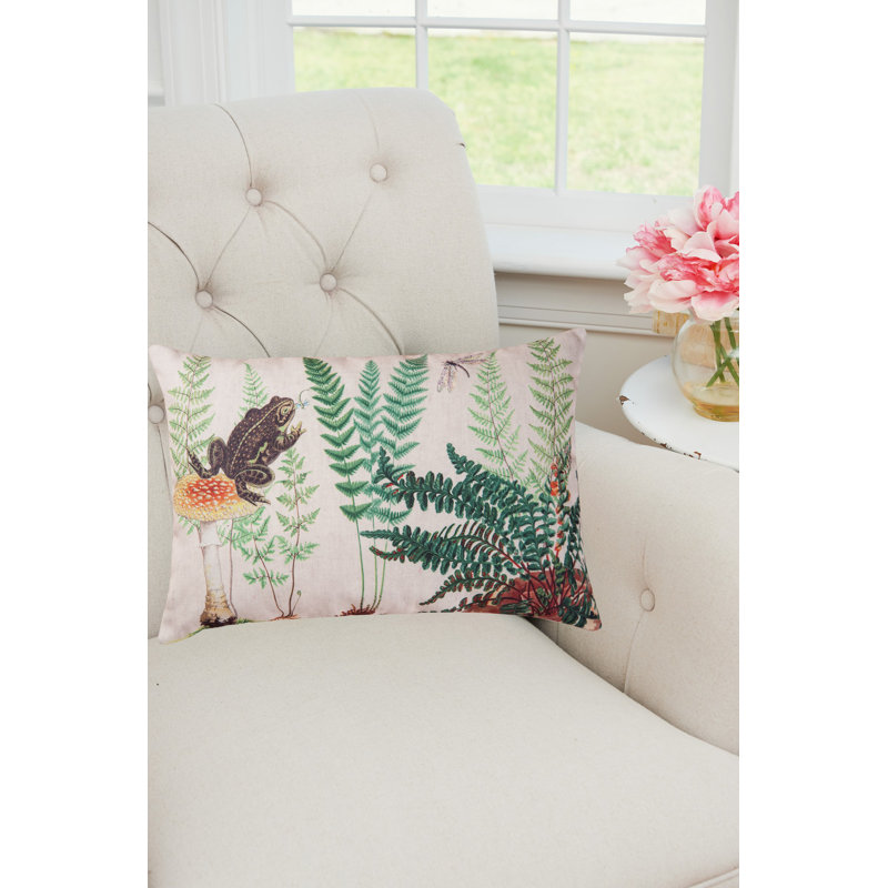 Fern & Frog Botanical Indoor/Outdoor Decorative Throw Pillow
