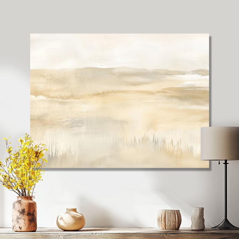 «Neutral Desert Wall Art», toile abstraite beige, Limont, H 30 po x l 40 po, Toile tendue