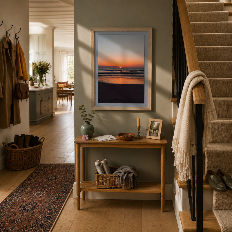 Sunset Over Open Water Coastal - Print, Oak, A3 - 42.0 x 29.7 cm