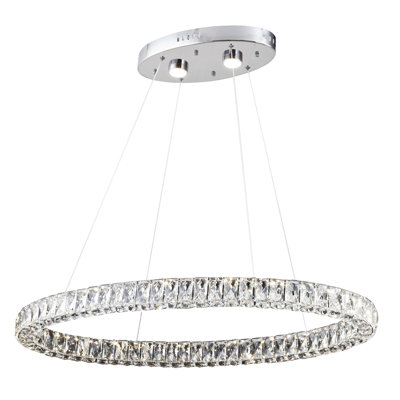 Blanche Modern 3-Light LED Crystal Ring Chandelier 