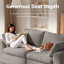 Canapé deux places modulaire Cloud Loveseat de 200 cm (78,7 po), en tissu mousse bicolore doux, sans assemblage requis, pour le salon (gris)-1080835271-1080835293
