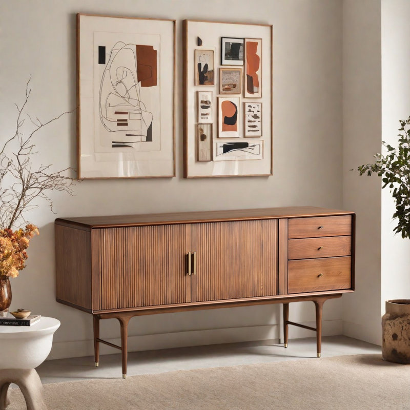 American Style Simple And Retro Sideboard, 31.5" H x 62.99" W x 15.75" D