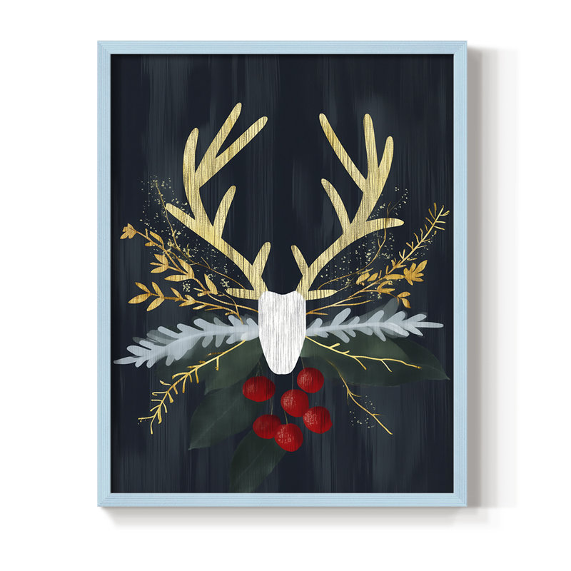 Reproduction encadrée - bois massif, H 30 po x l 24 po, Bleu