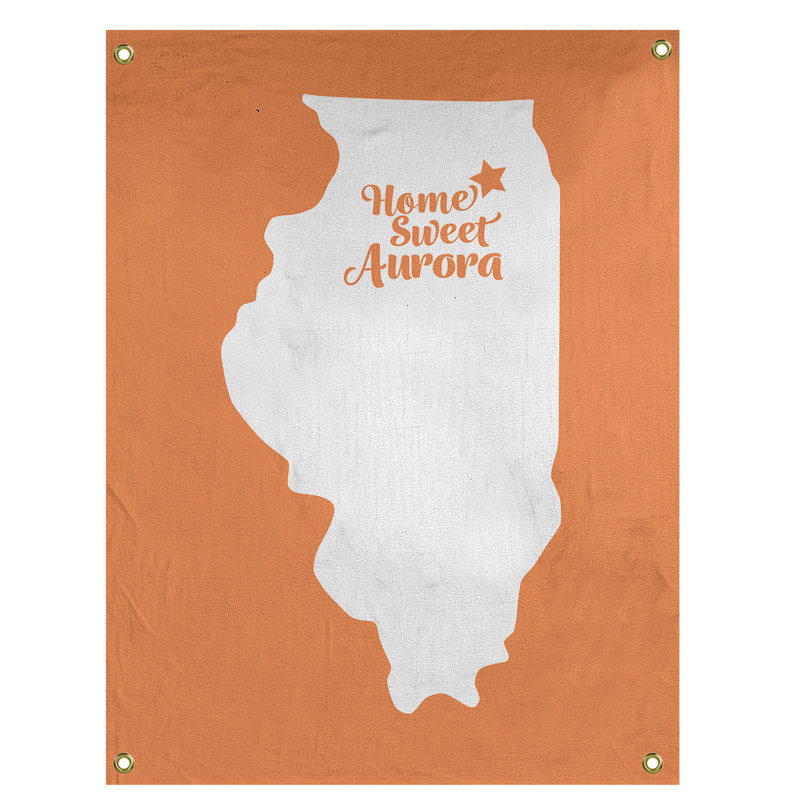 Tapisserie murale aurora illinois, H 80 po x l 59 po, Orange