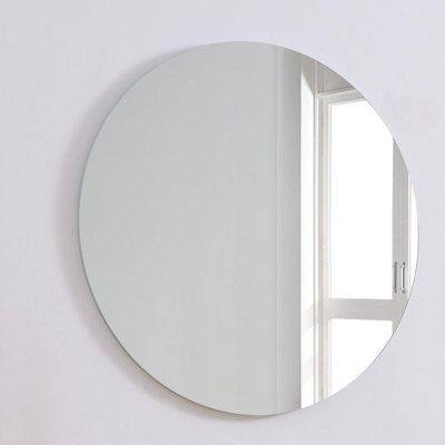 Miroir de salle de bain 80 cm, miroir rond, fixation murale