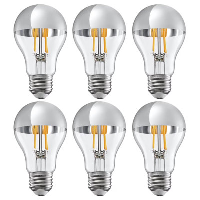 Ampoules DEL A19 4,5 W (équivalent 40 W), dimmables, demi-chromées argentées, style Edison vintage, 2 700 K, certifiées UL, culot E26