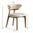 Modern Faux Leather Dining Chair, Solid Wood Kitchen Chairs With Padded Seat And Back For Dining Room, Comfortable Design In Beige, Brown Legs (Set of 6)-44246122-40134678-48606749