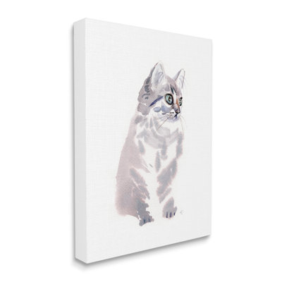 «Grey Shorthair Kitten», chat surdimensionné, plaque murale surdimensionnée par Verbrugge, aquarelle