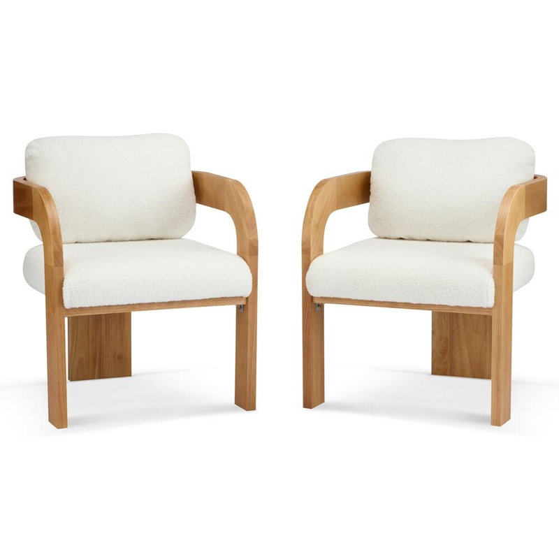 Ensemble de 2 chaises de salle à manger avec dossier en tissu et structure en bois massif pour plus de confort et de style