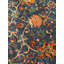 Tapis bleu original en laine et coton noué à la main