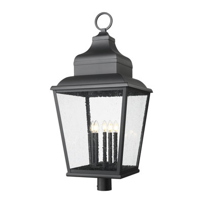 Leachville 40.75 inch Sand Black 5 Light Outdoor Post Mount Fixture