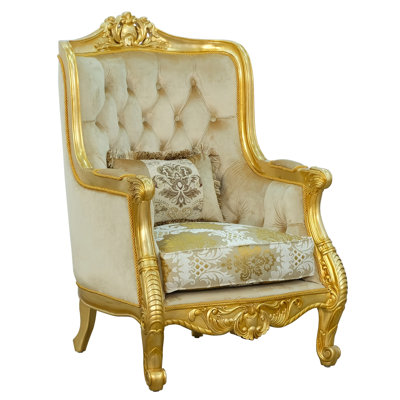 Fauteuil à oreilles capitonné de 33 po de large Saltford