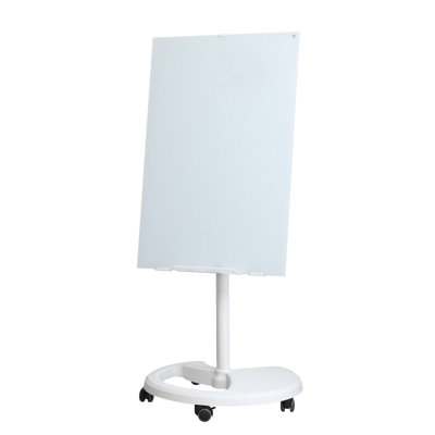 Tempered Glass Whiteboard Adjustable Height Magnetic Dry Erase 36" X 24" White
