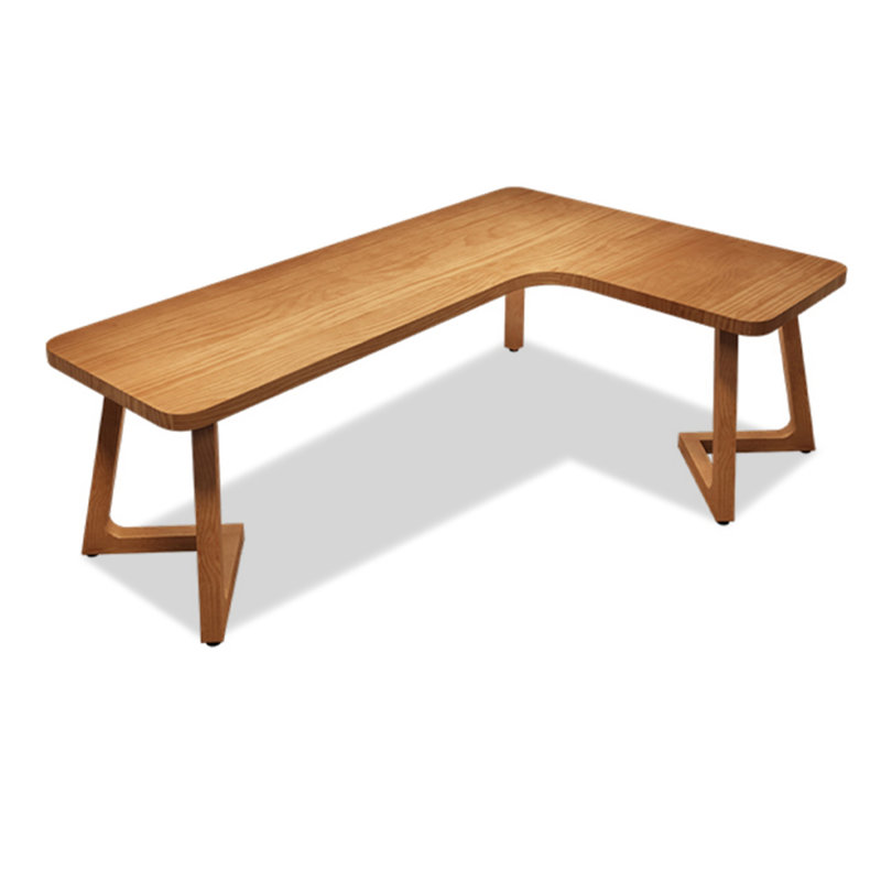 Rustic Solid Wood L - Shaped Desk, 29.53" H x 78.74" W x 55.12" D