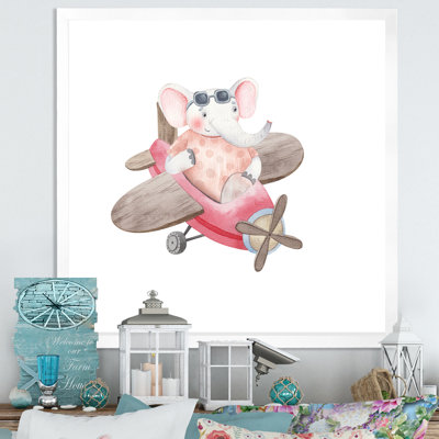 " Cute Children Elephant Flying " Painting Print