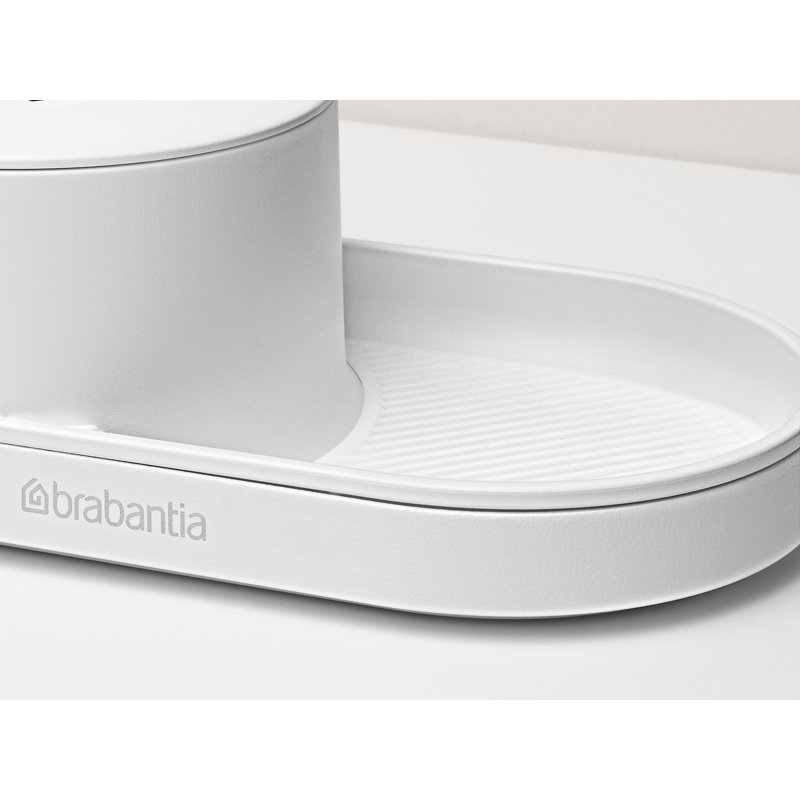 Brabantia SinkStyle Organizer Set of 3 - Organizer, Soap Squeezer and Soap Dispener, Mineral Fresh White