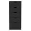 Commode haute 5 tiroirs Basilea, système coulissant - Noir-1238094655