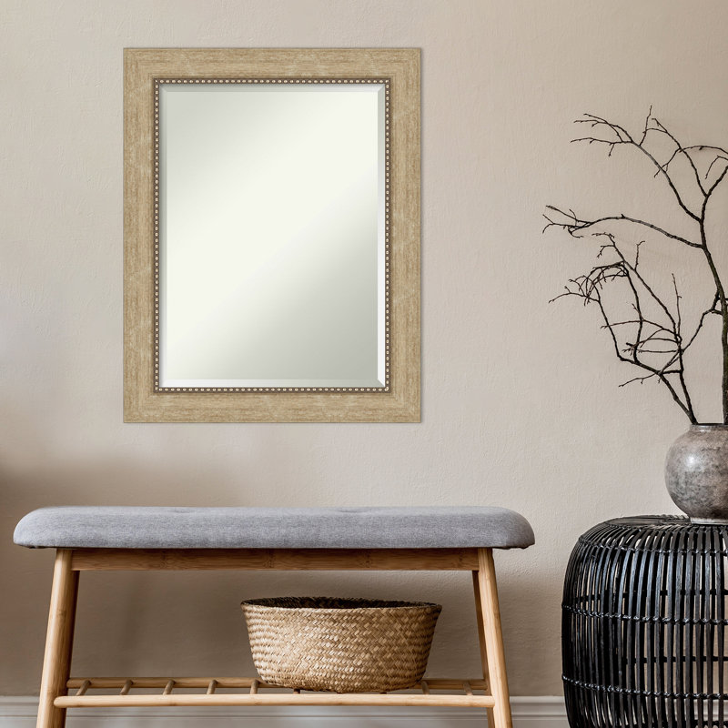 Eivin Flat Wall Mirror, 29" x 23", Light Brown