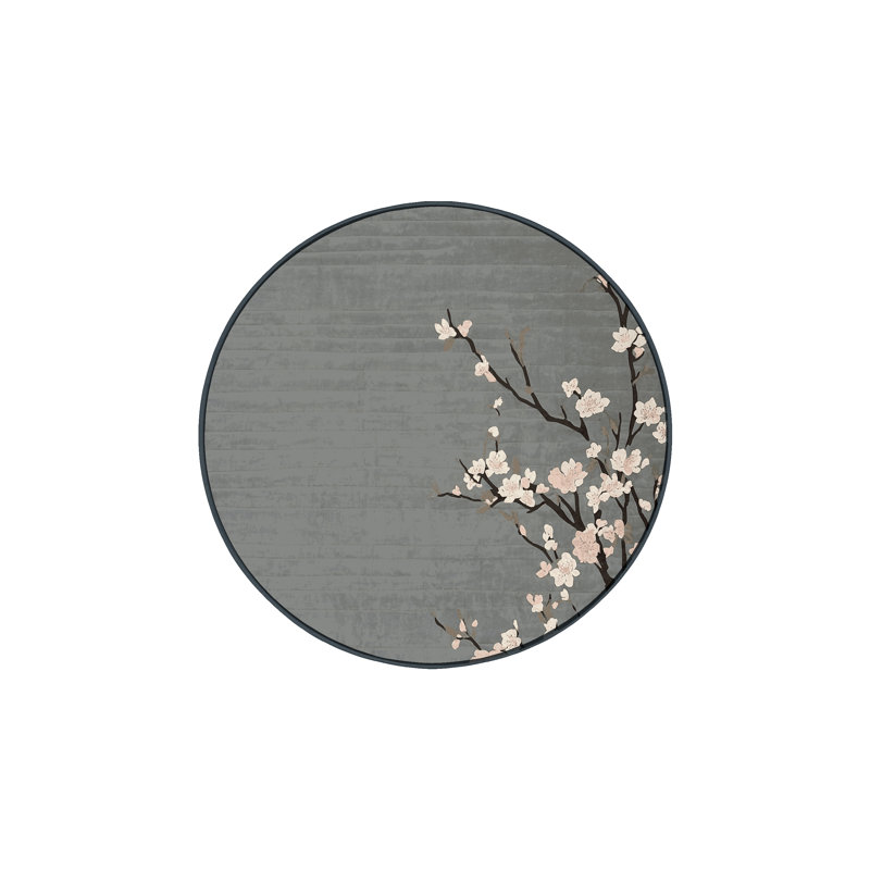 Machine Washable Gray Area Rug, Round 8'