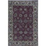 Wool Oriental Area Rug in Wine/Brown
