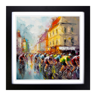 Tour De France Palette Knife - Single Picture Frame Print on Wood