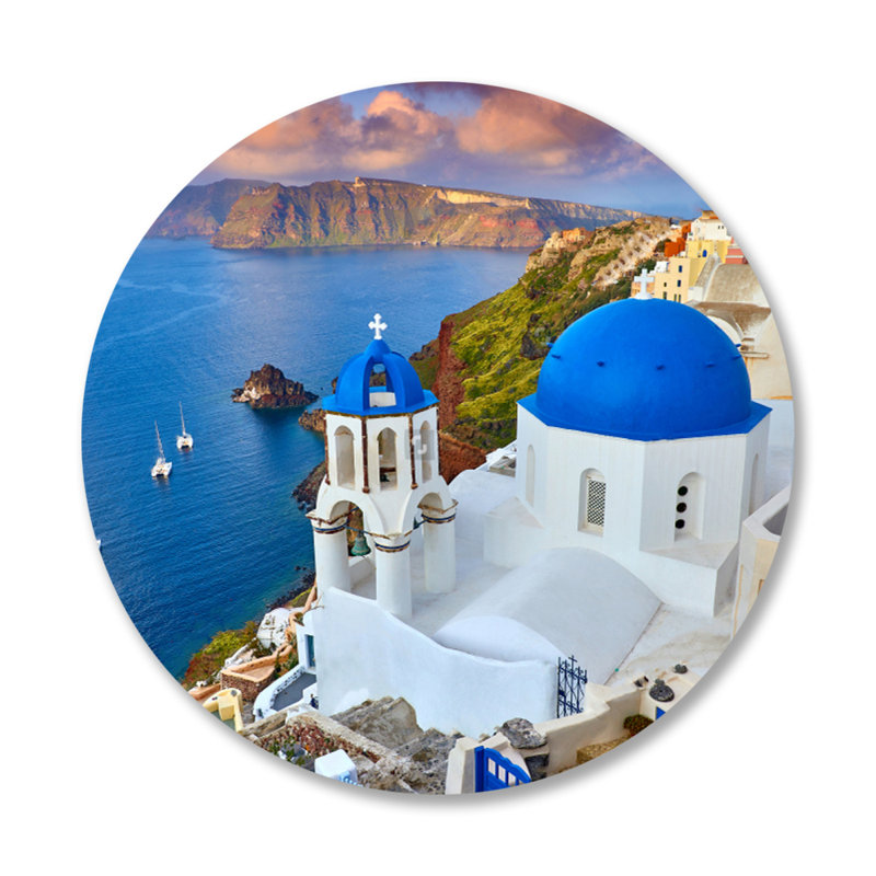 Escape To Santorini Print, 24" H x 24" W x 1.5" D