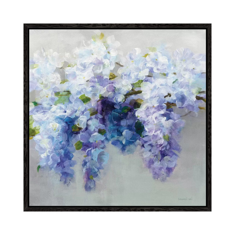 Wisteria by Danhui Nai - Painting on Canvas, 93.98 cm H x 93.98 cm W, Black Framed Canvas