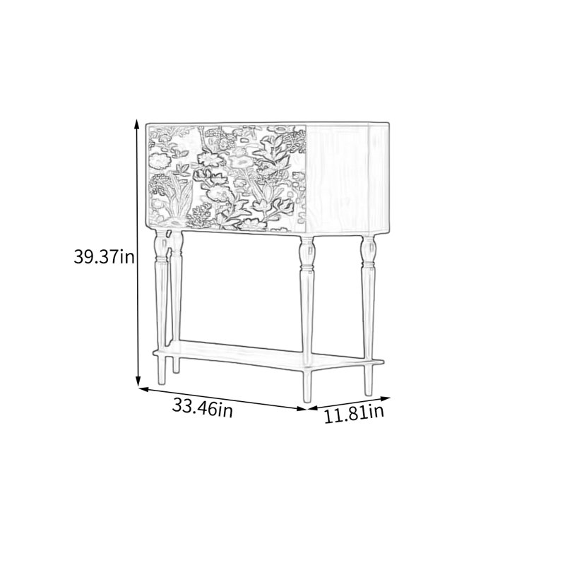 Armoire de rangement en pin avec tiroirs, Noyer